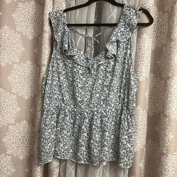 🌸 MelRose and Market Floral Ruffle Top - Size XL 🌸 - Picture 1 of 6